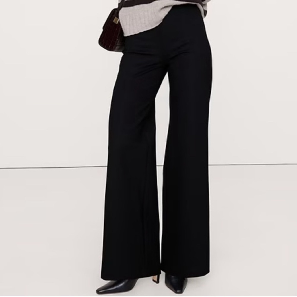 Banana Republic Black Wide-Leg Crop Pants